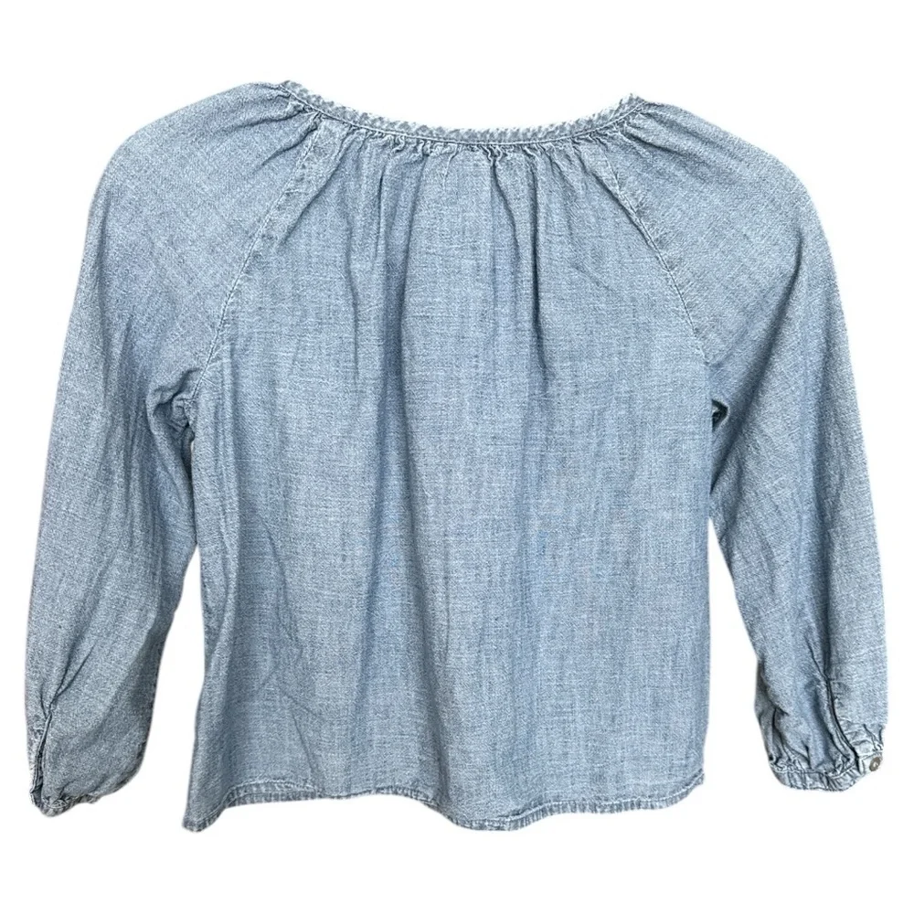 GAP Girls Chambray Peasant Top size Large - Picture 4 of 4